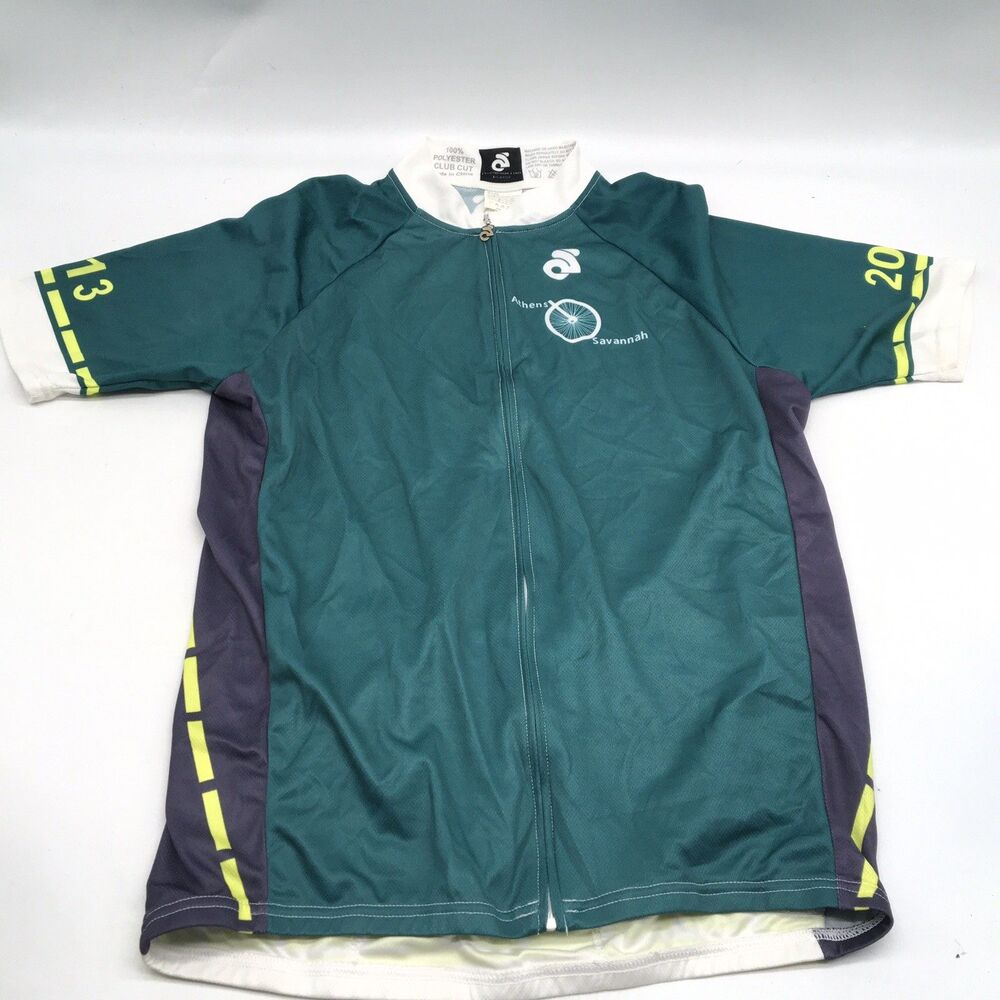 2013 Athens To Savannah Cycling Jersey Green XL Road Riding BRAG Full Zip